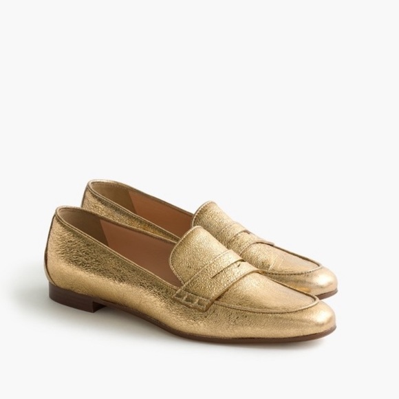 J. Crew Shoes - J. Crew Charlie Gold Foil Loafer
